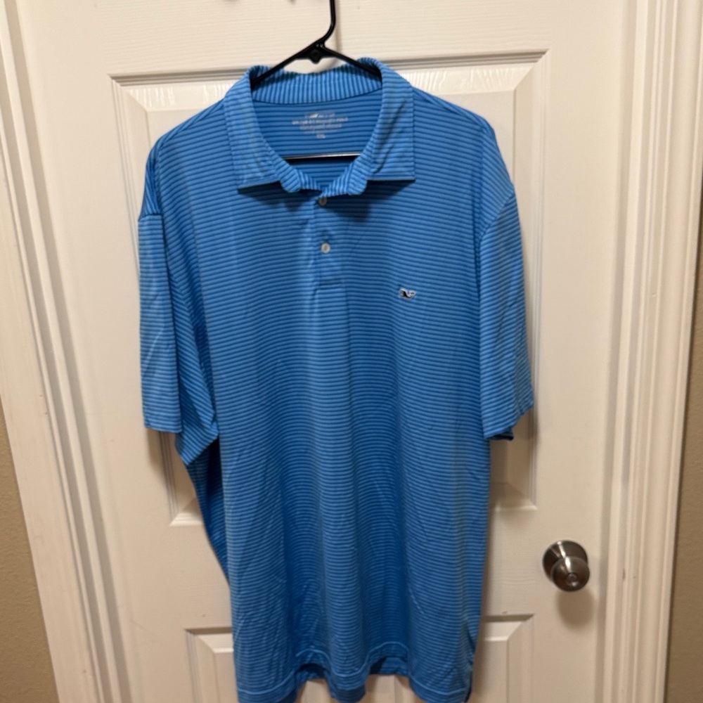 Vineyard Vines Men's Striped Blue Polo Shirt